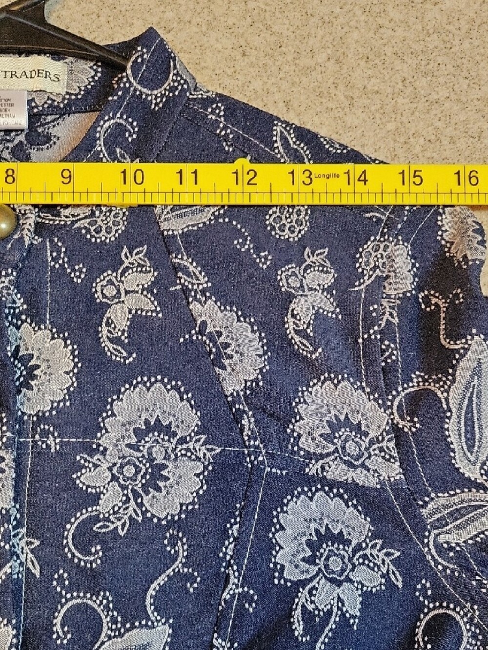 Bamboo Trader Jacquard Floral Embroidered Jacket Size Large Stretch - Picture 10 of 15